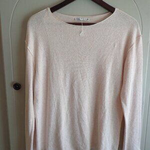 NWOT ZARA Super Soft Sweater S Long Sleeve Mildly Scooped Neck